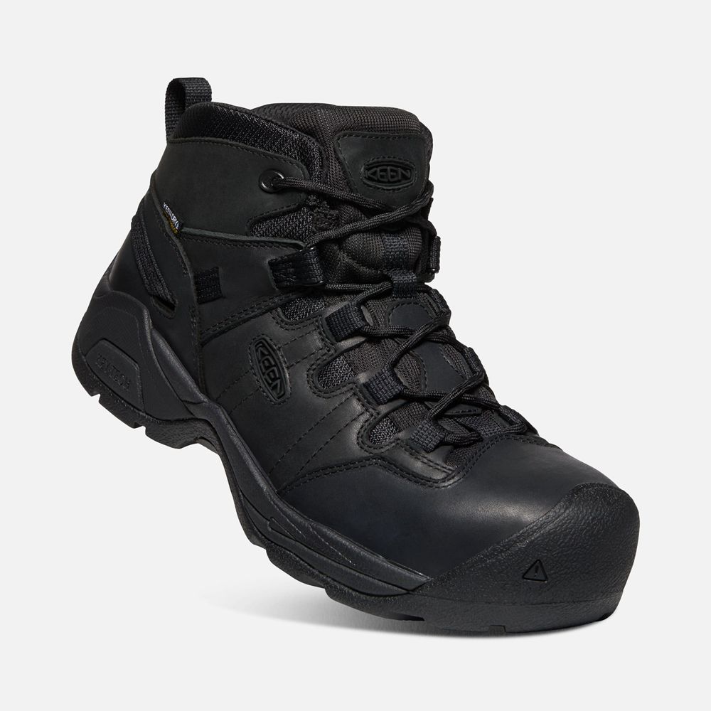 Botas de Trabajo Keen Mexico Negros - Hombre Detroit Xt+ Waterproof (Carbon-Fiber) - EF5317890